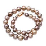 18k Yellow Gold Tahitian Pearl and Diamond Strand Necklace