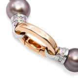 18k Yellow Gold Tahitian Pearl and Diamond Strand Necklace