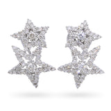 White Gold 2.08tcw Diamond Double Star Earrings