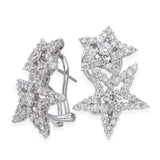 White Gold 2.08tcw Diamond Double Star Earrings