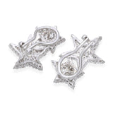 White Gold 2.08tcw Diamond Double Star Earrings