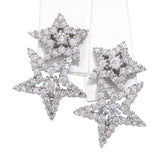 White Gold 2.08tcw Diamond Double Star Earrings