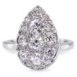 Vintage 14k White Gold 1.1tcw Old Mine Diamond Pave Ring