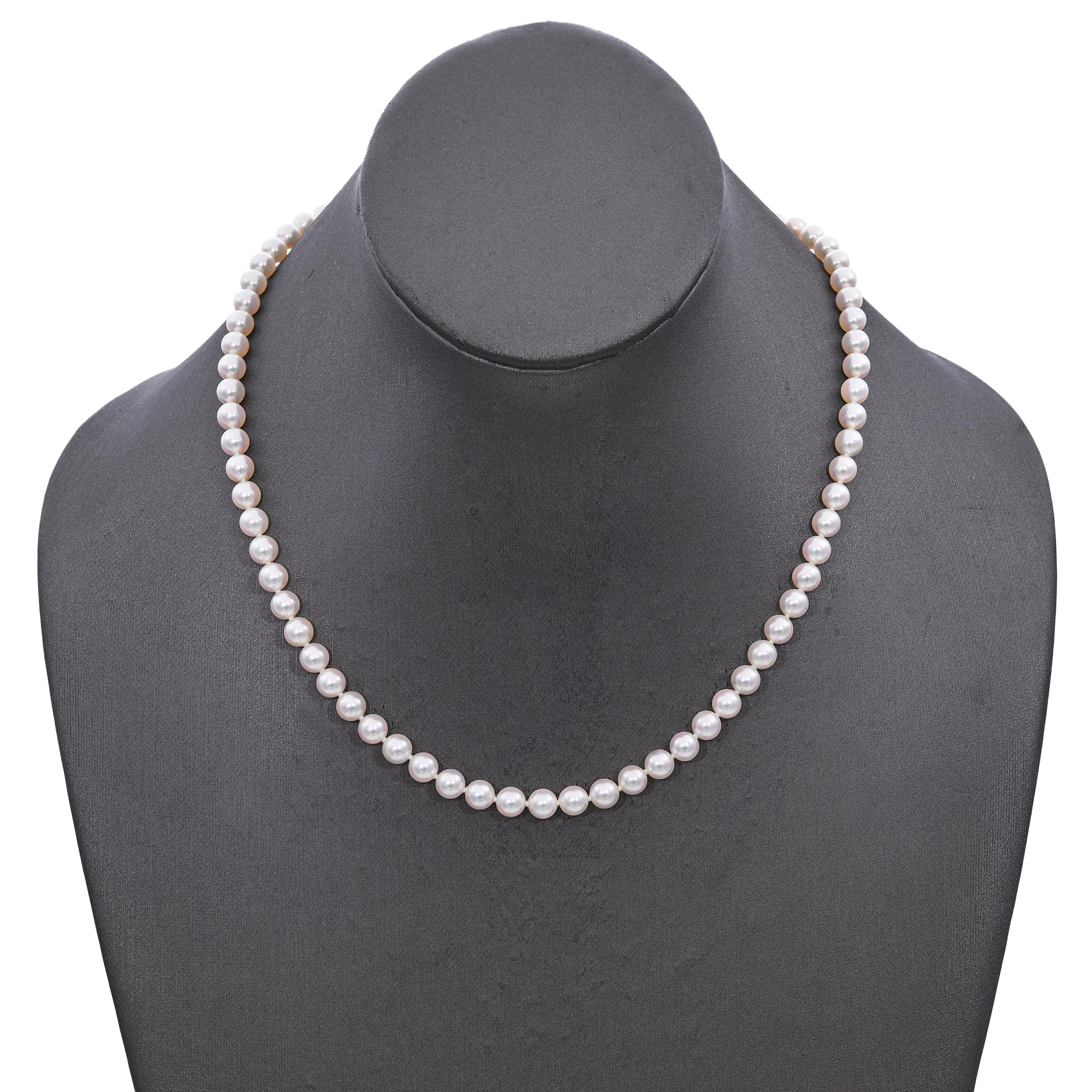Mikimoto 18k Yellow Gold Pearl Strand Necklace