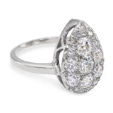 Vintage 14k White Gold 1.1tcw Old Mine Diamond Pave Ring
