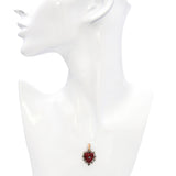 Antique Rose Gold Point Cut Diamond & Pearl Guilloche Enamel Heart Pendant