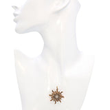 Antique 14k Gold 0.20ct Old Mine Cut Diamond Pearl Sunburst Brooch Pendant