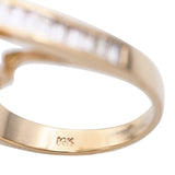 14k Yellow Gold Emerald and Diamond Floral Interlinked Ring