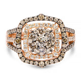 Le Vian 14k Rose Gold 1.34ctw Chocolate Diamond Cluster Ring