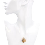 Vintage 18k Yellow Gold Multi Gemstone Sputnik Charm Pendant