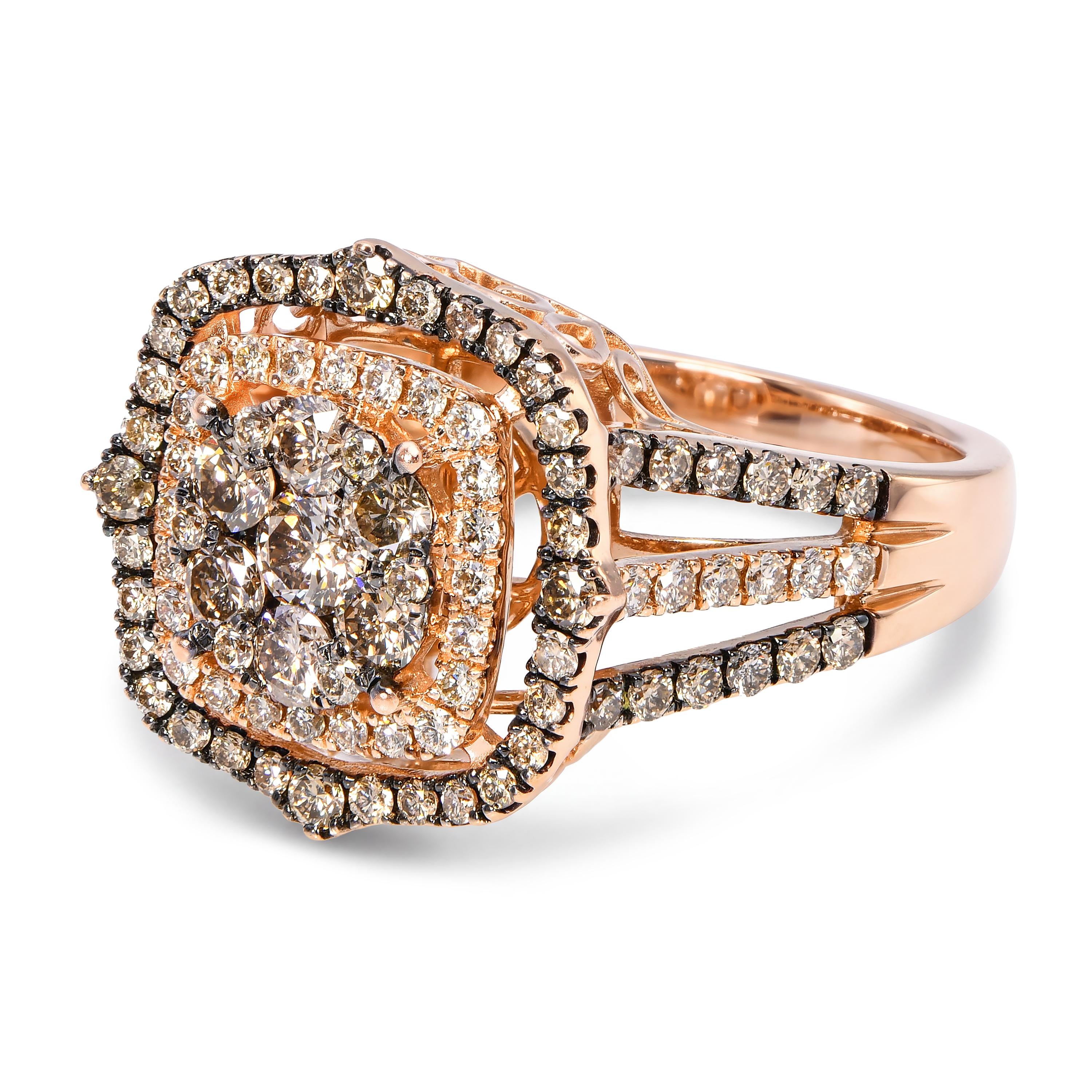 Le Vian 14k Rose Gold 1.34ctw Chocolate Diamond Cluster Ring