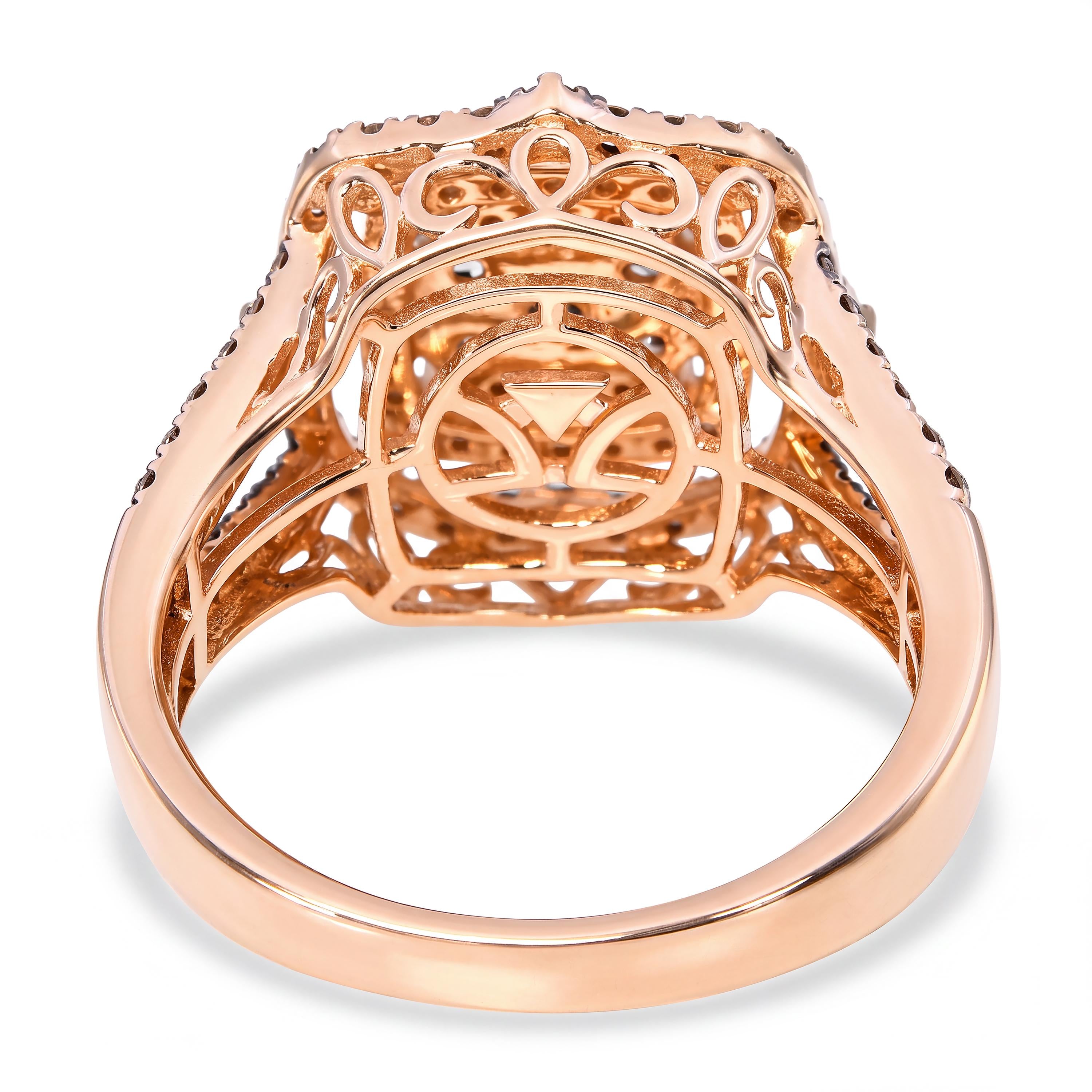 Le Vian 14k Rose Gold 1.34ctw Chocolate Diamond Cluster Ring