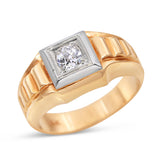 Vintage Retro Yellow and White Gold 0.42ct H VS2 Old European Diamond Ring
