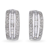 18k White Gold 1.01tcw Diamond Hoop Earrings