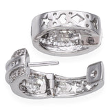 18k White Gold 1.01tcw Diamond Hoop Earrings