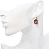 Antique Victorian 17k Yellow Gold .46ctw Rose Cut Diamond Earrings