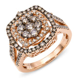 Le Vian 14k Rose Gold 1.34ctw Chocolate Diamond Cluster Ring