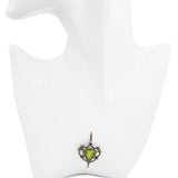 Antique Silver Topped Rose Gold Old Cut Diamond Natural Pearl and Peridot Brooch