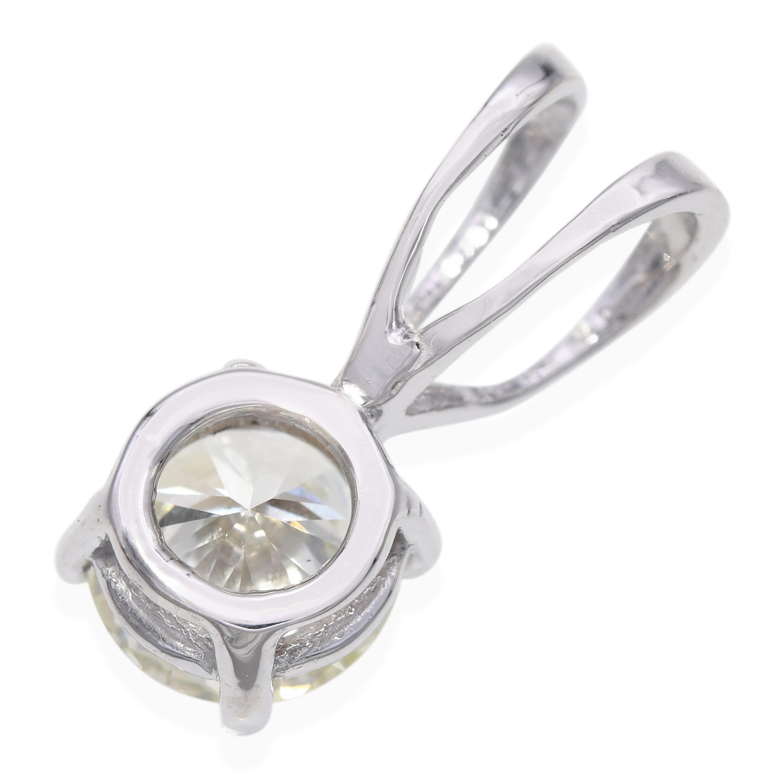 Vintage 14k White Gold GIA 1.06ct N Vs2 Diamond Pendant