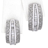 18k White Gold 1.01tcw Diamond Hoop Earrings