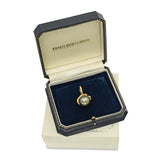 Vintage 18k Yellow Gold Gray South Sea Pearl and Diamond Pendant