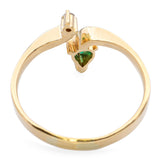 18k Yellow Gold Diamond and Emerald Bypass Ring