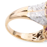 14k Yellow Gold 3.03ct Rubellite Tourmaline Diamond & Pink Sapphire Ring