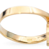 18k Yellow Gold Diamond and Emerald Bypass Ring