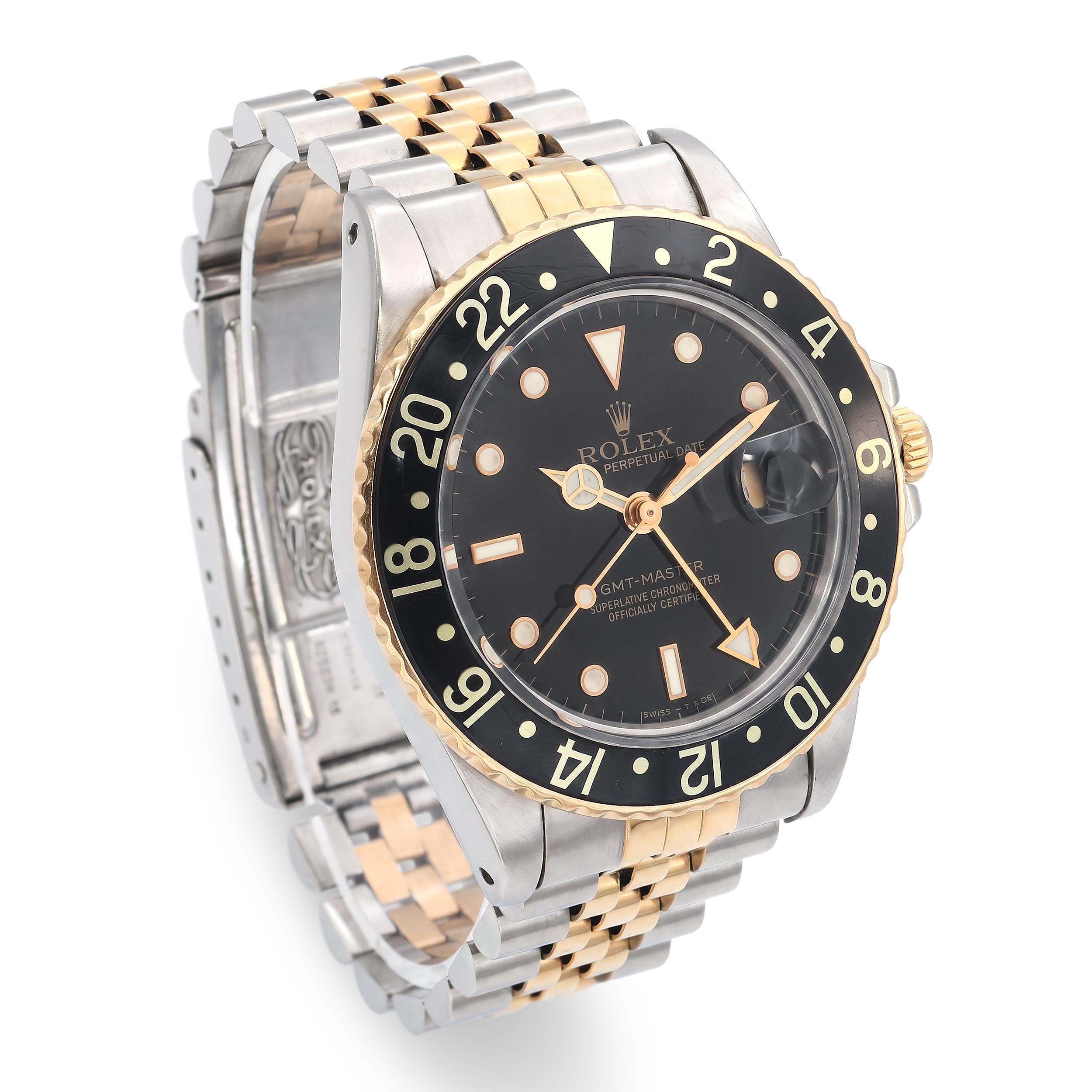 Vintage 1985 Rolex GMT-Master Two Tone Automatic Watch Ref 16753