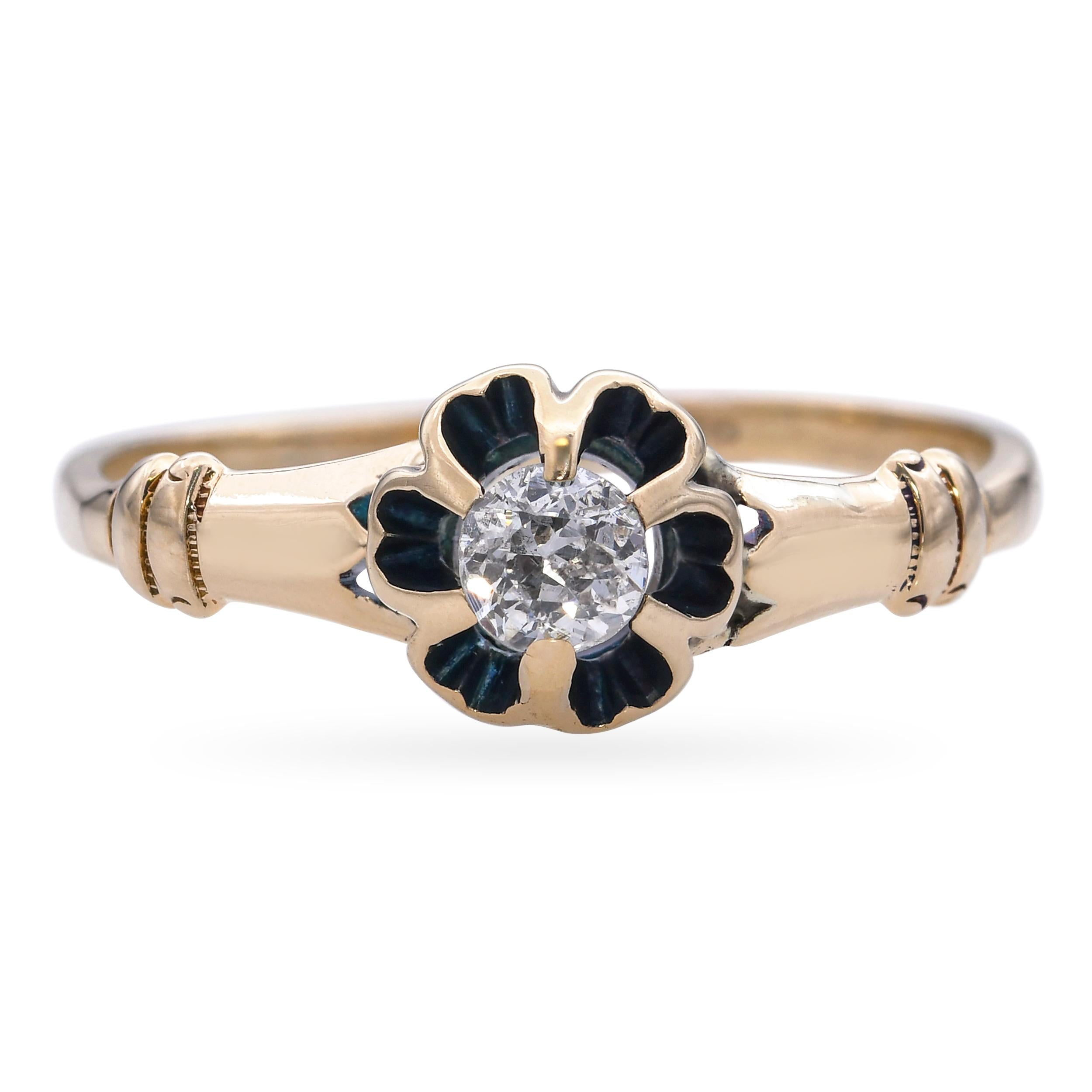 Vintage 14k Yellow Gold 0.15ct Diamond Ring