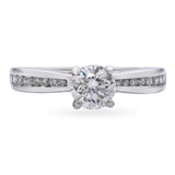 Vintage Platinum 0.98tcw Diamond Engagement Ring