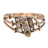 Antique 13k Yellow Gold Rose Cut Diamond Ring