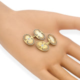 Antique Art Nuevo 14k Yellow Gold Diamond Motif Cufflinks