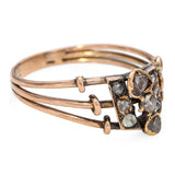 Antique 13k Yellow Gold Rose Cut Diamond Ring
