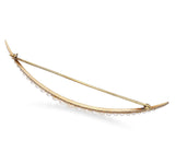 Antique Victorian 9k Yellow Gold Pearl Large Crescent Brooch
