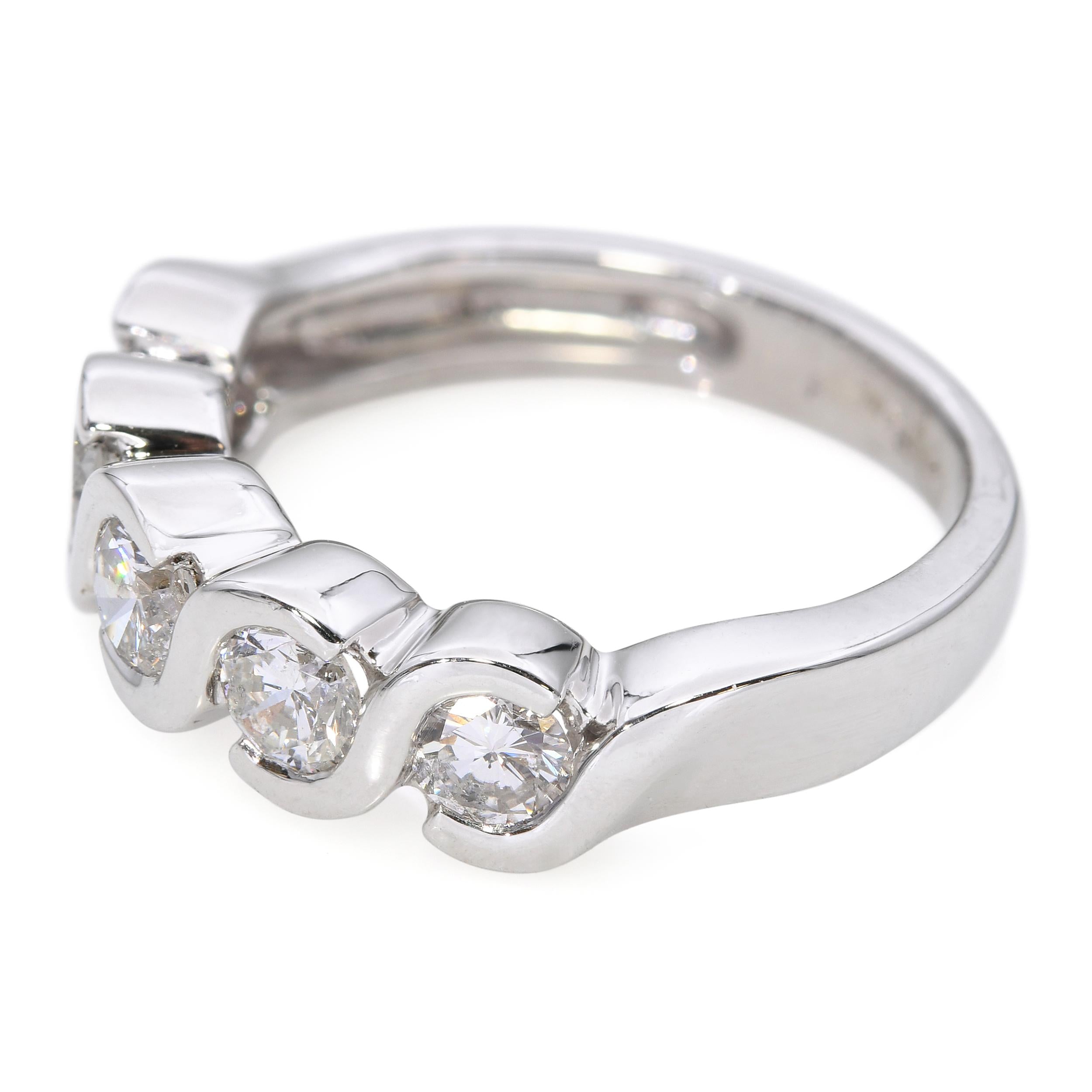 Platinum S-Curve 1.00ctw Diamond Wedding Band