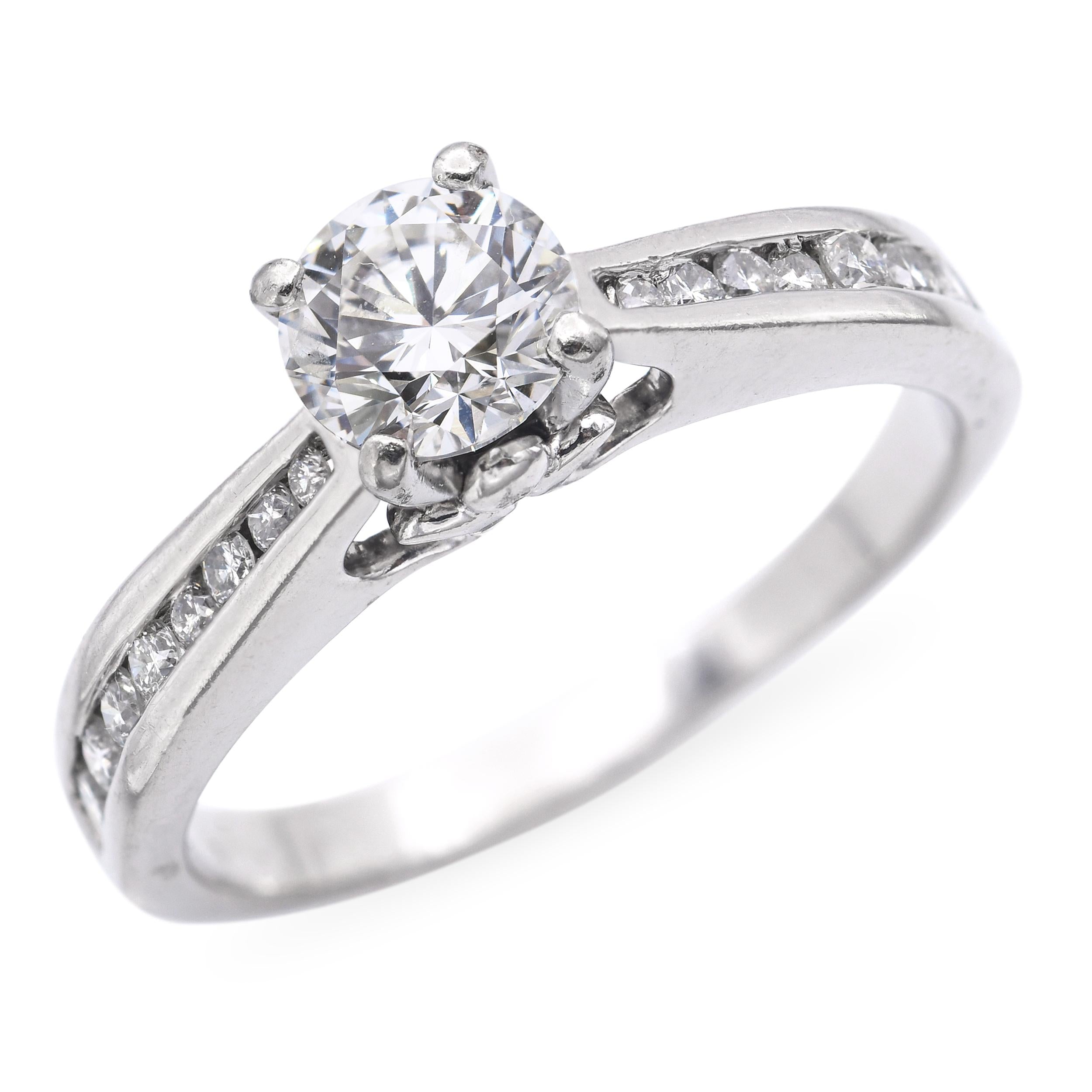 Vintage Platinum 0.98tcw Diamond Engagement Ring