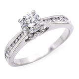 Vintage Platinum 0.98tcw Diamond Engagement Ring