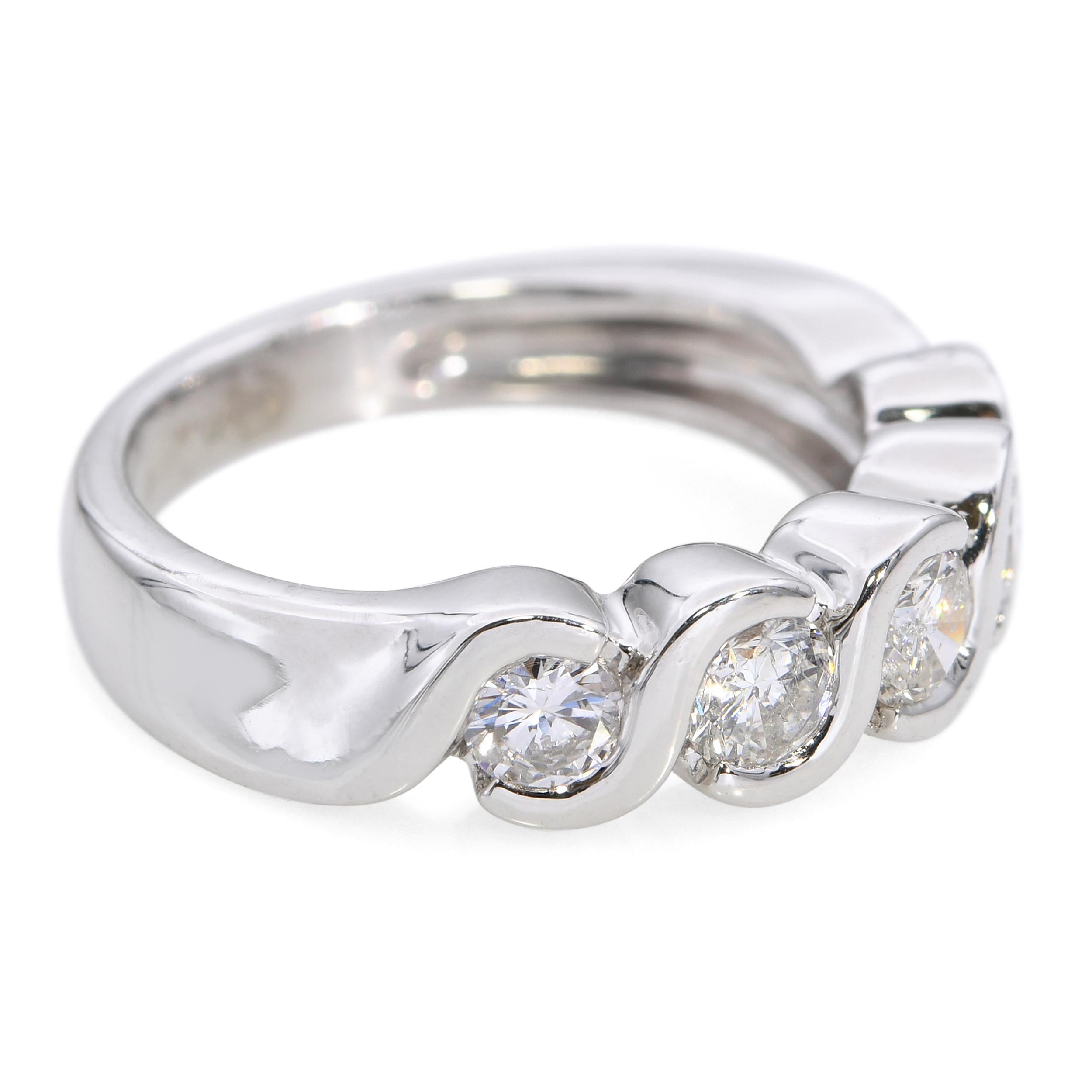 Platinum S-Curve 1.00ctw Diamond Wedding Band