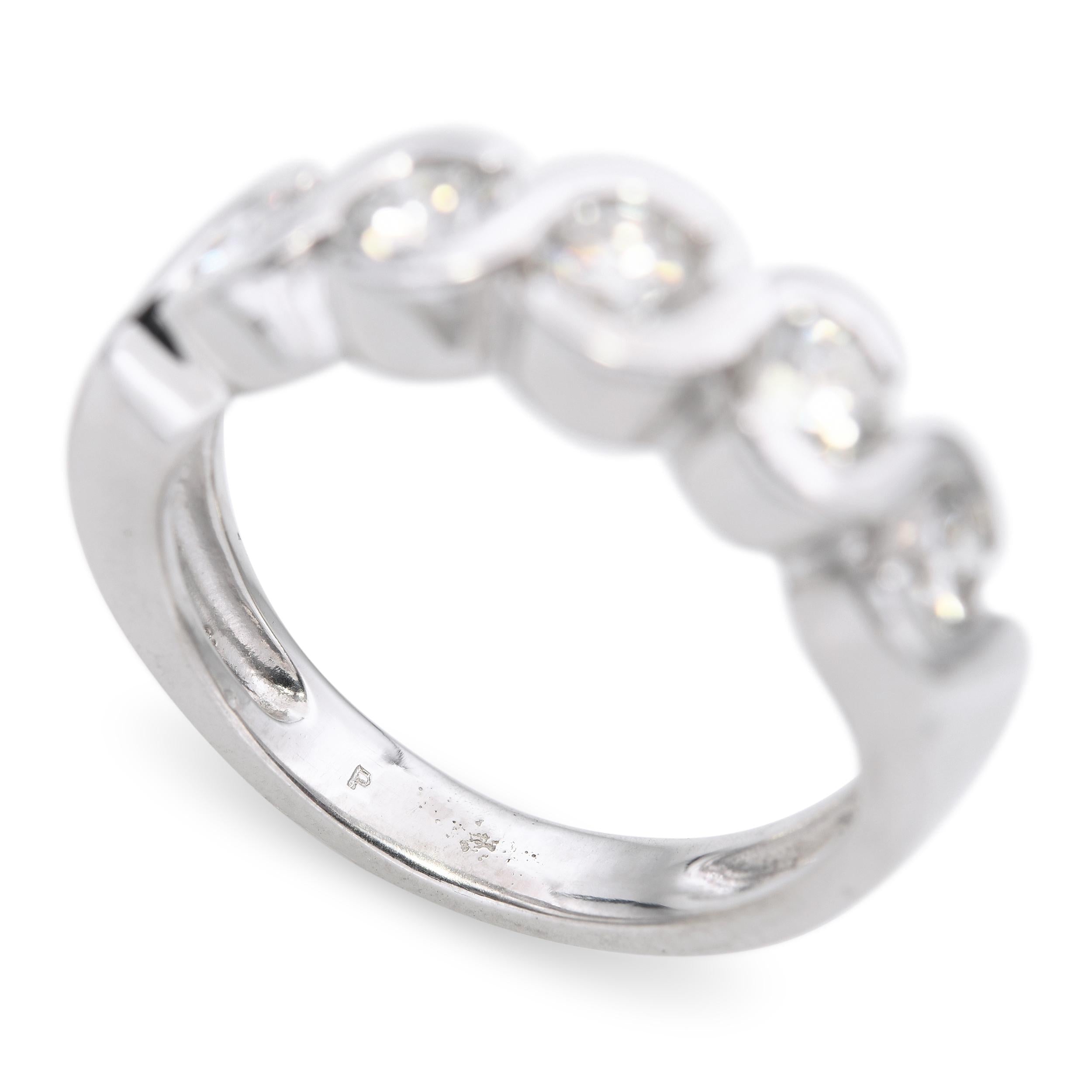 Platinum S-Curve 1.00ctw Diamond Wedding Band