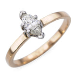 Vintage 14k Yellow Gold 0.32tcw Marquise Diamond Solitaire Ring