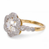 Antique 18k Yellow Gold English J & P 1.25ctw Old Mine Diamond Ring