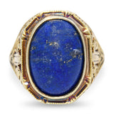 Vintage 14k Yellow Gold 4.57ctw Lapis Lazuli Cabochon Ring