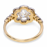 Antique 18k Yellow Gold English J & P 1.25ctw Old Mine Diamond Ring
