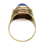 Vintage 14k Yellow Gold 4.57ctw Lapis Lazuli Cabochon Ring