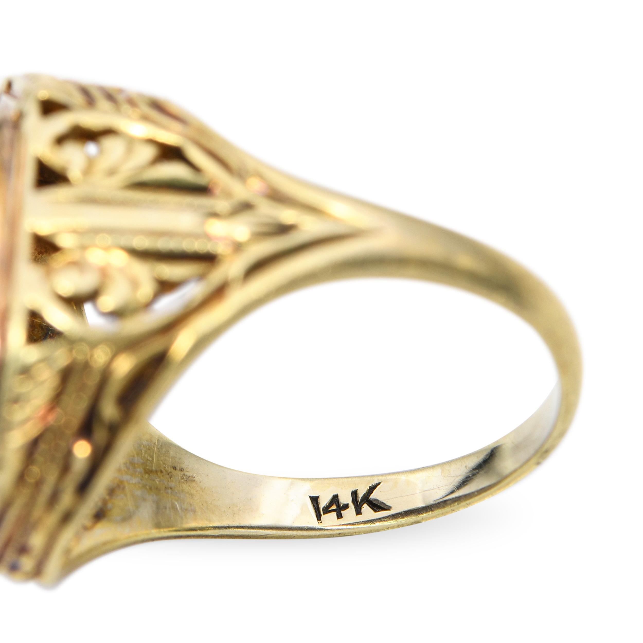 Vintage 14k Yellow Gold 4.57ctw Lapis Lazuli Cabochon Ring
