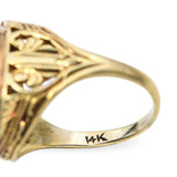 Vintage 14k Yellow Gold 4.57ctw Lapis Lazuli Cabochon Ring