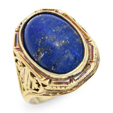 Vintage 14k Yellow Gold 4.57ctw Lapis Lazuli Cabochon Ring