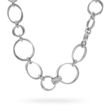 David Yurman Sterling Silver Diamond Infinity Hoop Necklace