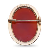 Victorian 14k Yellow Gold Hardstone Sardonyx Cameo Brooch